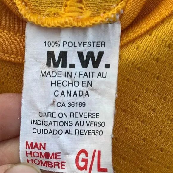 Vintage Nike Men's Long Sleeve Yellow T-Shirt Size L Sports Activewear